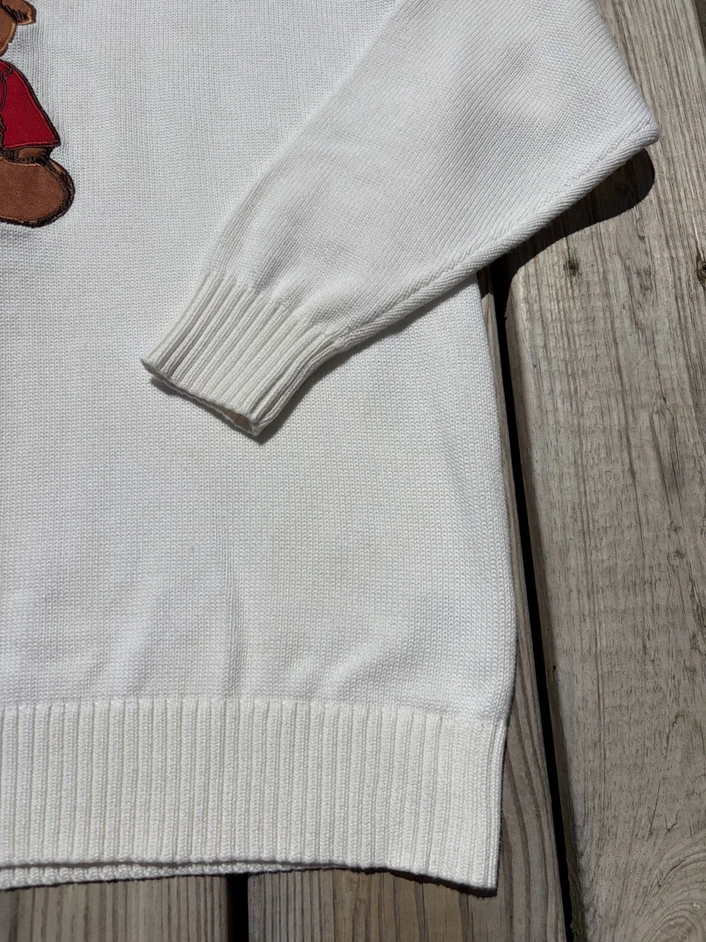 VTG Stella Tweed Women's USA Teddy‎ Bear Sweater Size Medium Vintage Y2K